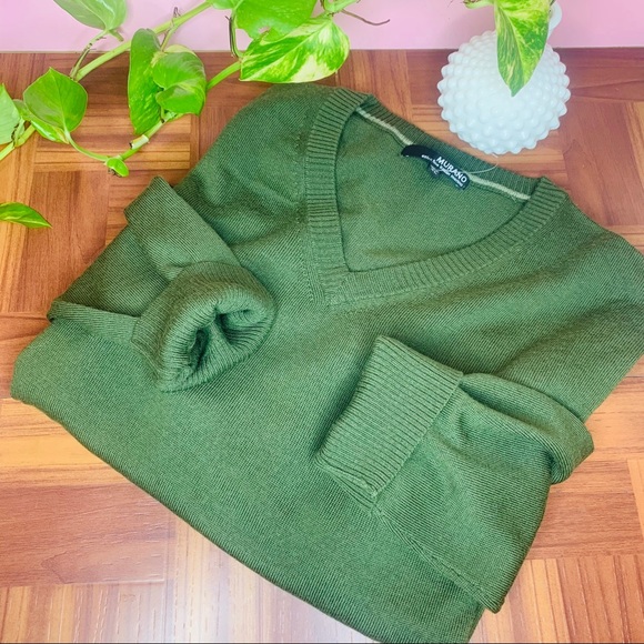 Vintage Sweaters - vtg retro 90s vsco boyfriend forest green pullover